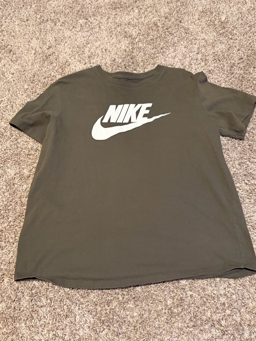 Nike Olive Green T-Shirt with White Swoosh